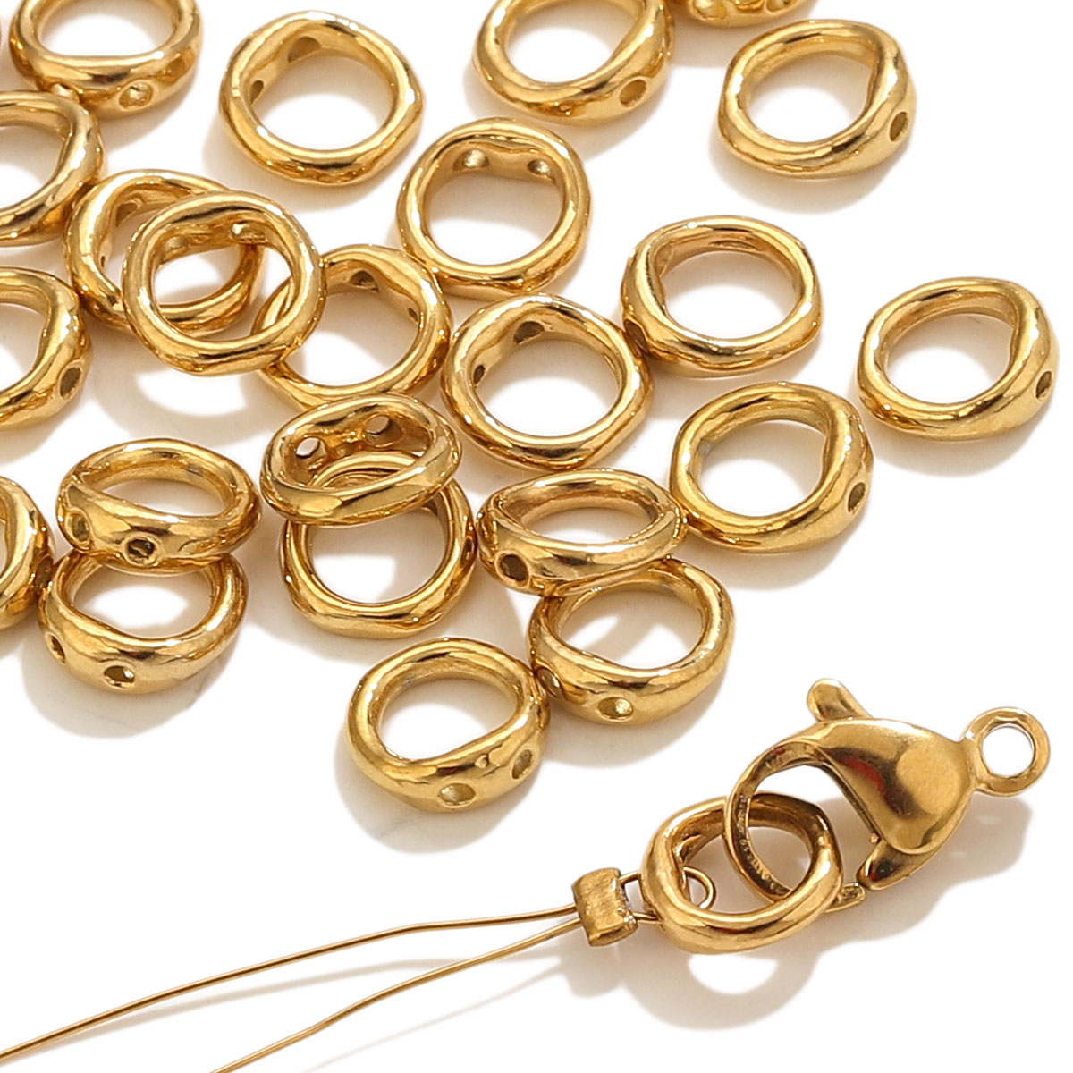 Pearl Necklace - 20 Stück Edelstahl-Verschlüsse Endverbinder Haken für