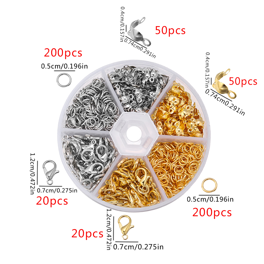 Pearl Necklace - 540 Stück Karabinerverschlüsse aus Edelstahl, Perlenbefestigungen,