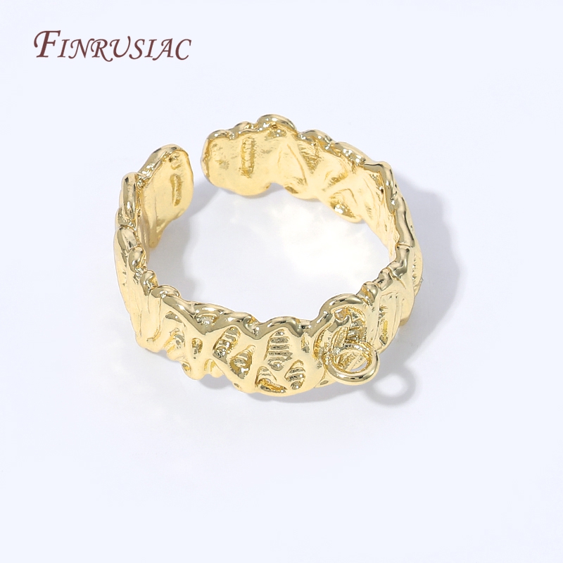Gold Plated Ring - 18K vergoldeter offener, verstellbarer Ringrohling, Messingringfassung