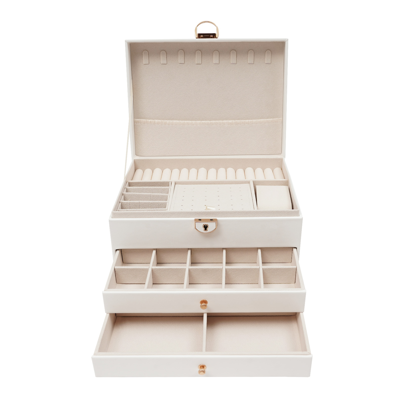 Jewelry Stores With Watches - 3-stöckige Schmuckaufbewahrungsbox, Sonnenbrillen- und Uhrenbox mit