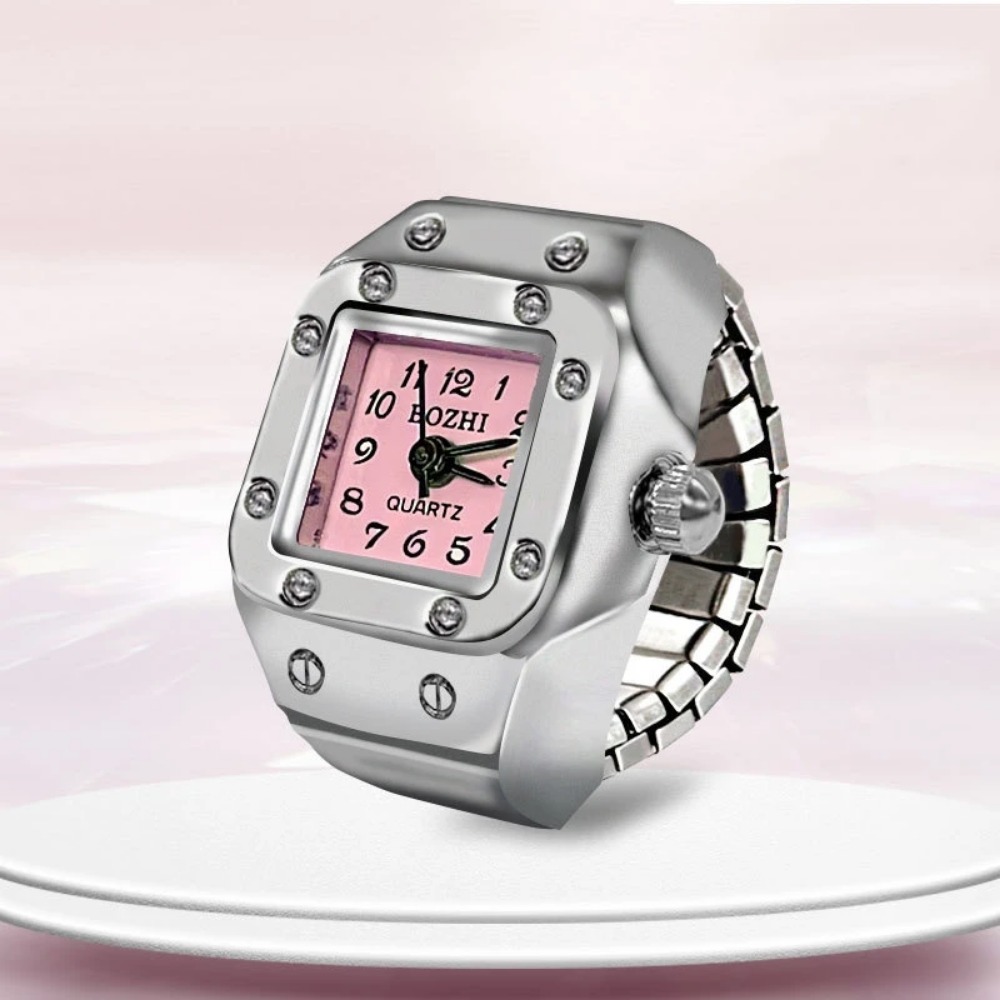 Jewelry Watches For Men - Kreative Quadratische Zifferblatt-Ringuhr Legierung Gehäuse Paar