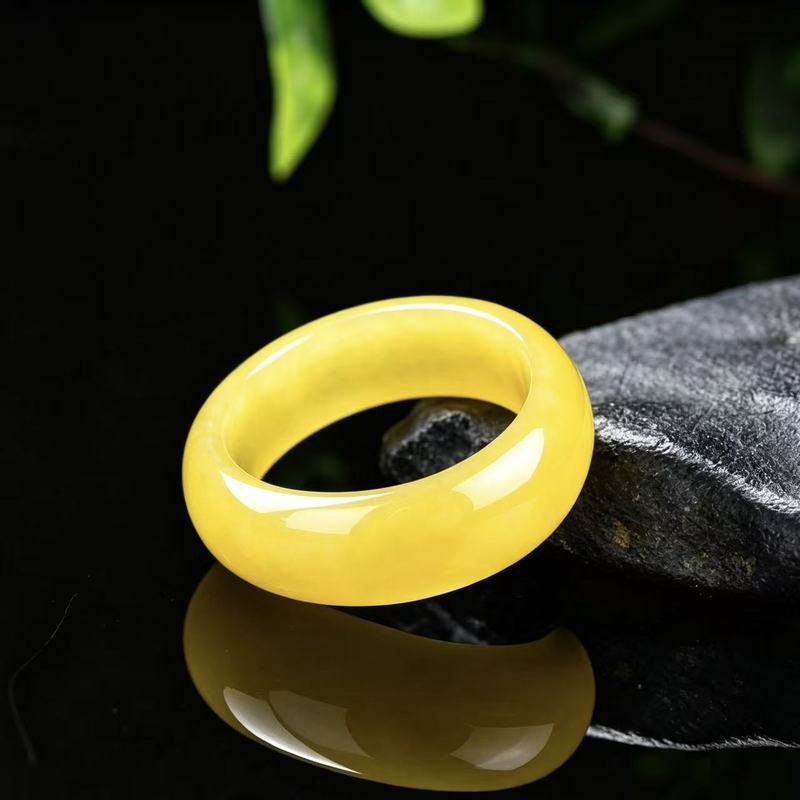 Jewelry & Watches Sp Z Oo Ul Frezerów 3 - Echter A-Klasse-Jadeitring mit voller Gelbfarbe und