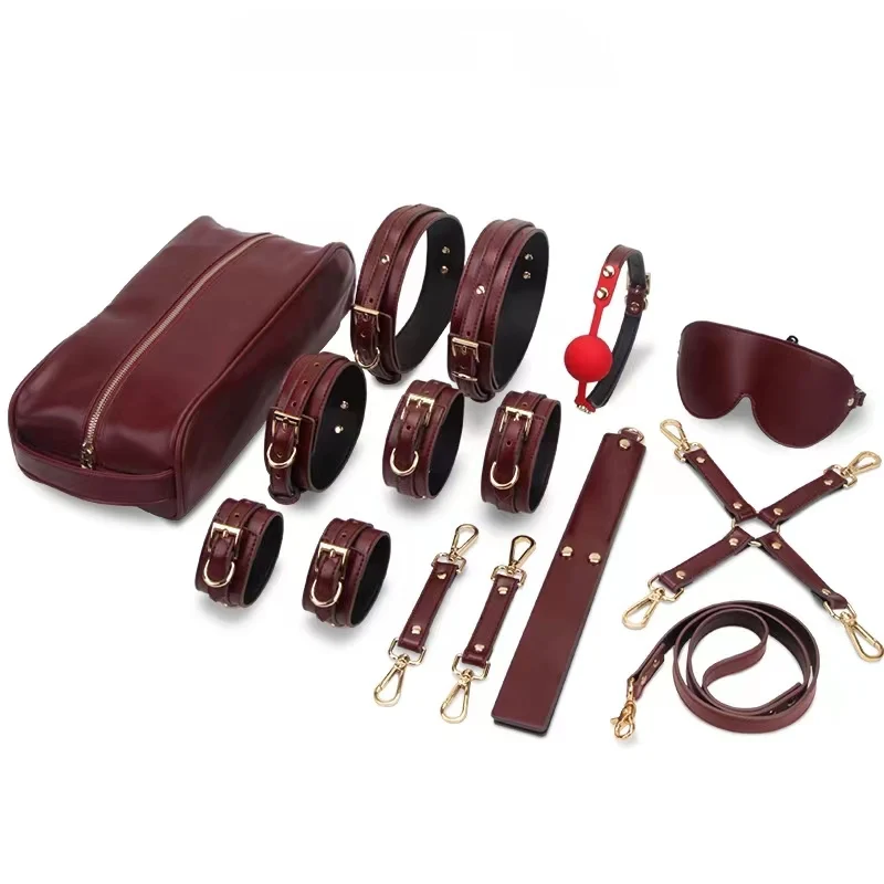 Couple Ring Set - Halsband-Choker, verstellbarer Beinring, Aufbewahrungsset für Männer,