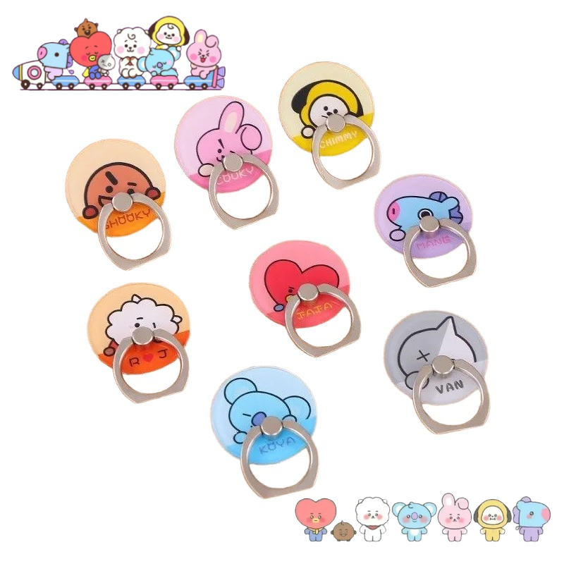 Couple Ring Set - BT21 Cartoon Niedlicher Starker Klebender Handyhalter