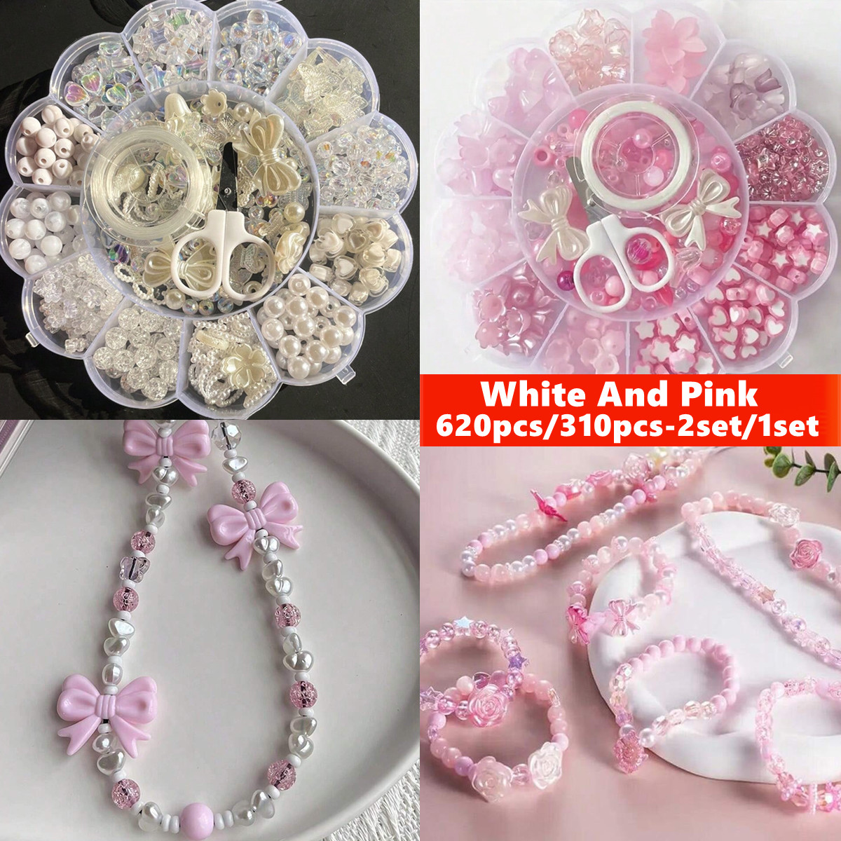 Fine Jewelry & Watches Photos - 2er-Set/1er-Set 13 Gitter Acryl-Blumenperlen in Box,