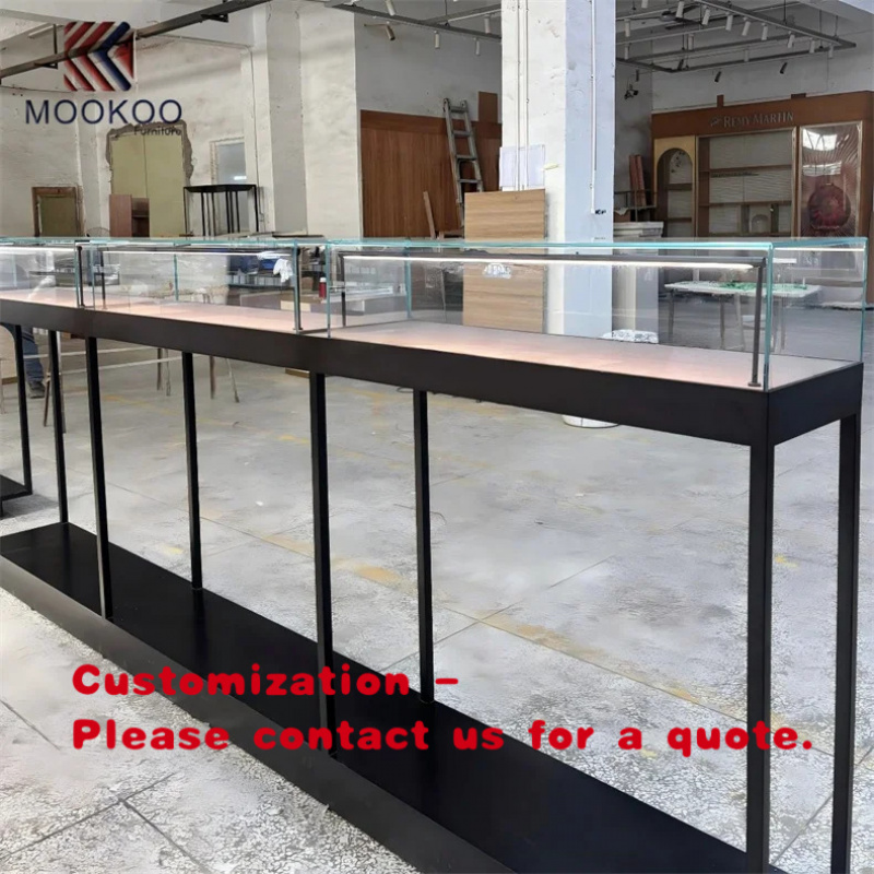 Jewelry Stores With Watches - Anpassbare Glasvitrine mit Metallrahmen für Schmuck-