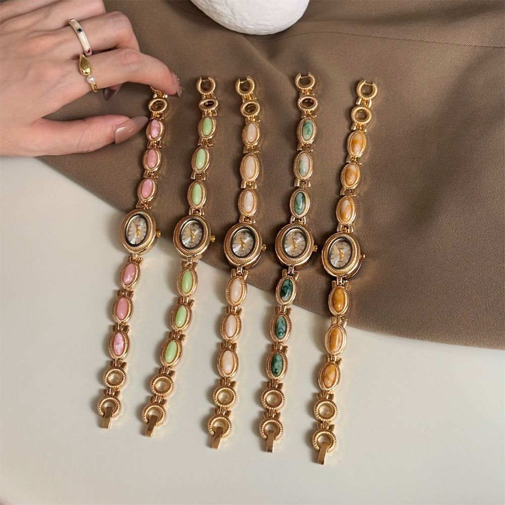 Jewelry Watches Vintage - Neue Vintage Farbige Edelstein-Damenuhr Elegante Ovale
