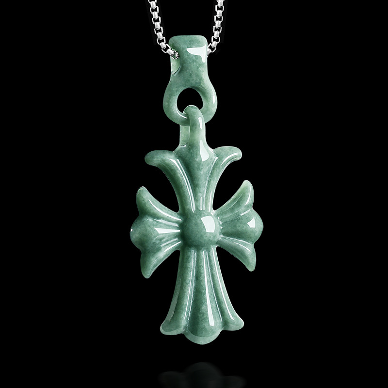 Jewelry & Watches Sp Z Oo Ul Frezerów 3 - Natürliche burmesische Jadeit-Kreuz-Anhänger-Halskette, Schmuck, Designer-Edelstein, echter