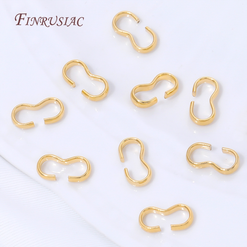 Gold Plated Ring - 18K vergoldeter offener S-Haken-Verschluss, S-förmiger Biegering-Verbinder,