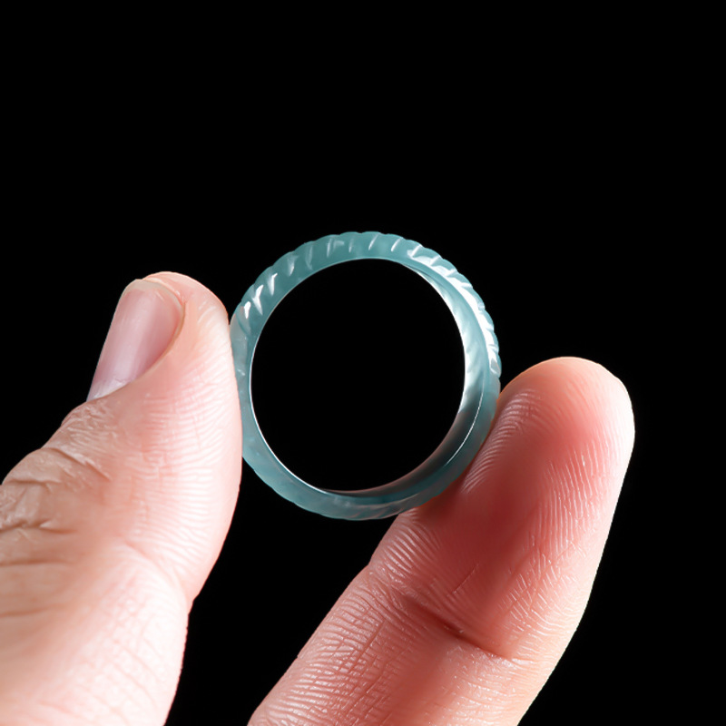 Jewelry & Watches Sp Z Oo Ul Frezerów 3 - Blaue Echte Burmesische Jade-Ringe Luxuriöse Smaragd-Geschnitzte