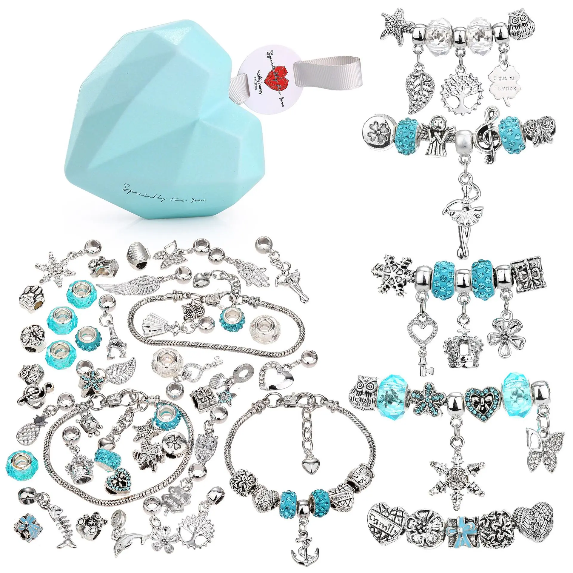 Jewelry Y Watches - DIY-Schmuckset für Mädchen, Einhorn, Meerjungfrau, Liebesstern,