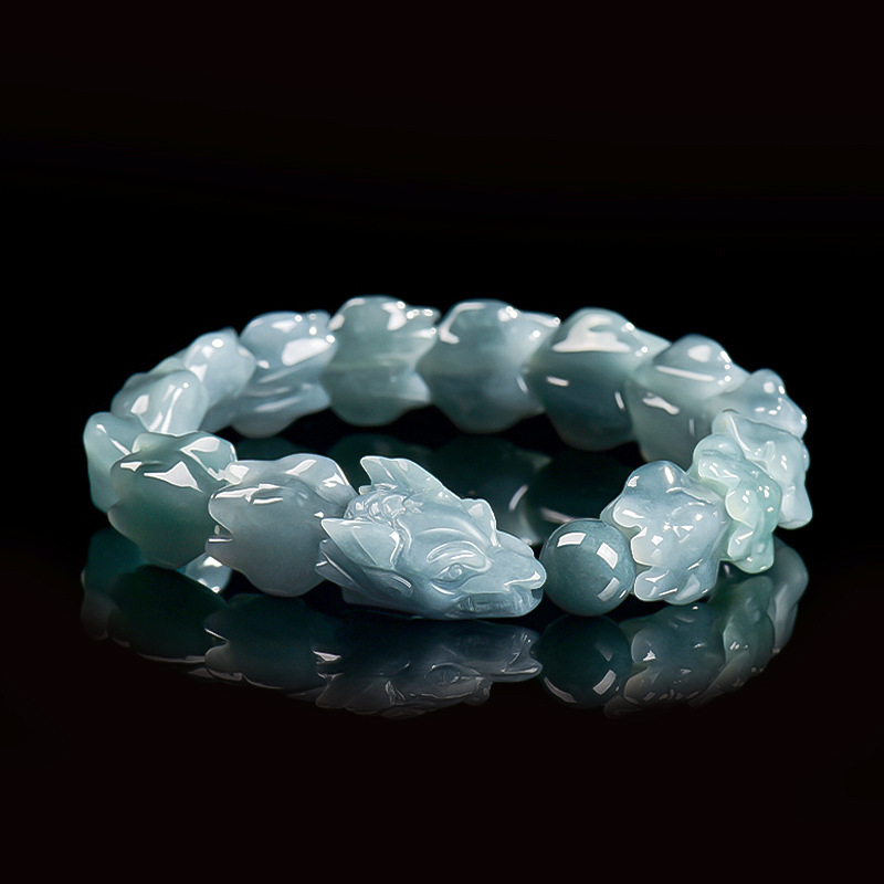 Jewelry & Watches Sp Z Oo Ul Frezerów 3 - Blaues Burmesisches Jadeit-Drachenarmband Geschnitzter Edelstein-Armreif Talisman