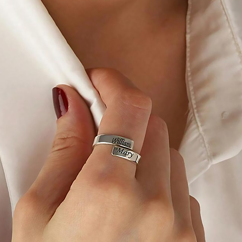 Couple Ring Set - Edelstahl-Dating-Ring für Damen, individuelle Paarringe, Gravur,