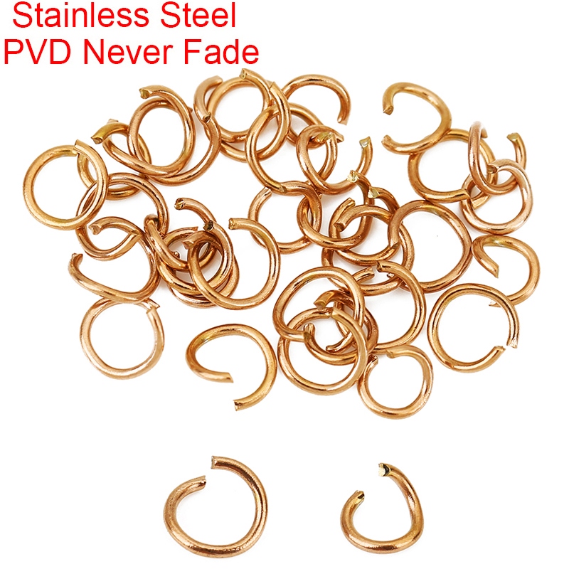Gold Plated Ring - 100 Stück roségoldbeschichtete Edelstahl-Biegeringe 3 4