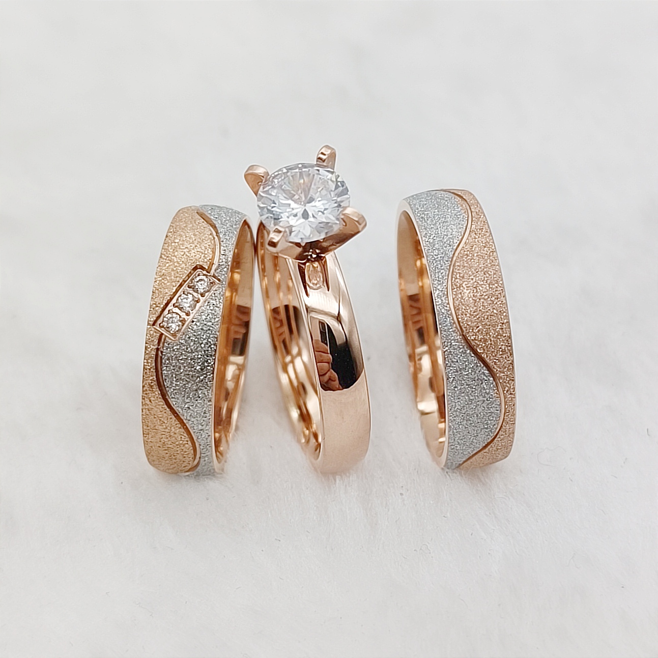 Couple Ring Set - Vorschlag 3 Stück Heiratsversprechen Hochzeit Verlobungsringe