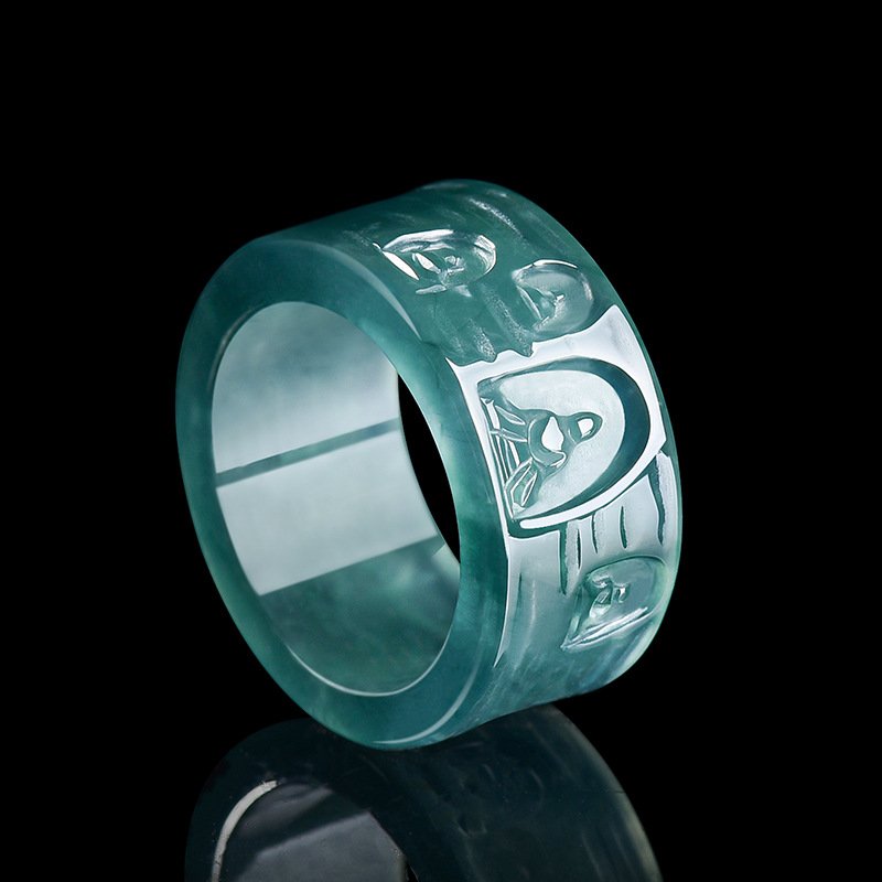 Jewelry & Watches Sp Z Oo Ul Frezerów 3 - Natürlicher burmesischer Jadeit-Buddha-Ring, luxuriöser Edelstein-Designer-Schmuck, modischer
