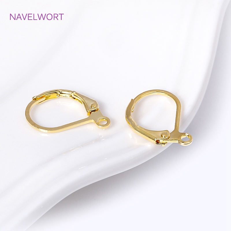 Gold Plated Ring - Modische französische Ohrringe mit Hebelrücken, 18