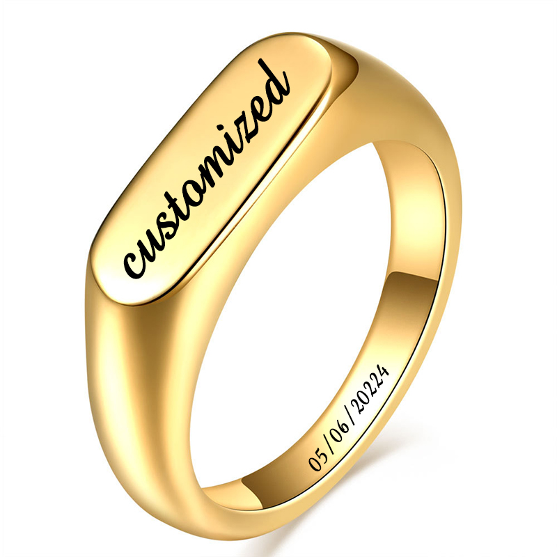 Anpassbare Edelstahl-Siegelrin – Couple Ring Set Bewertung und Preis
