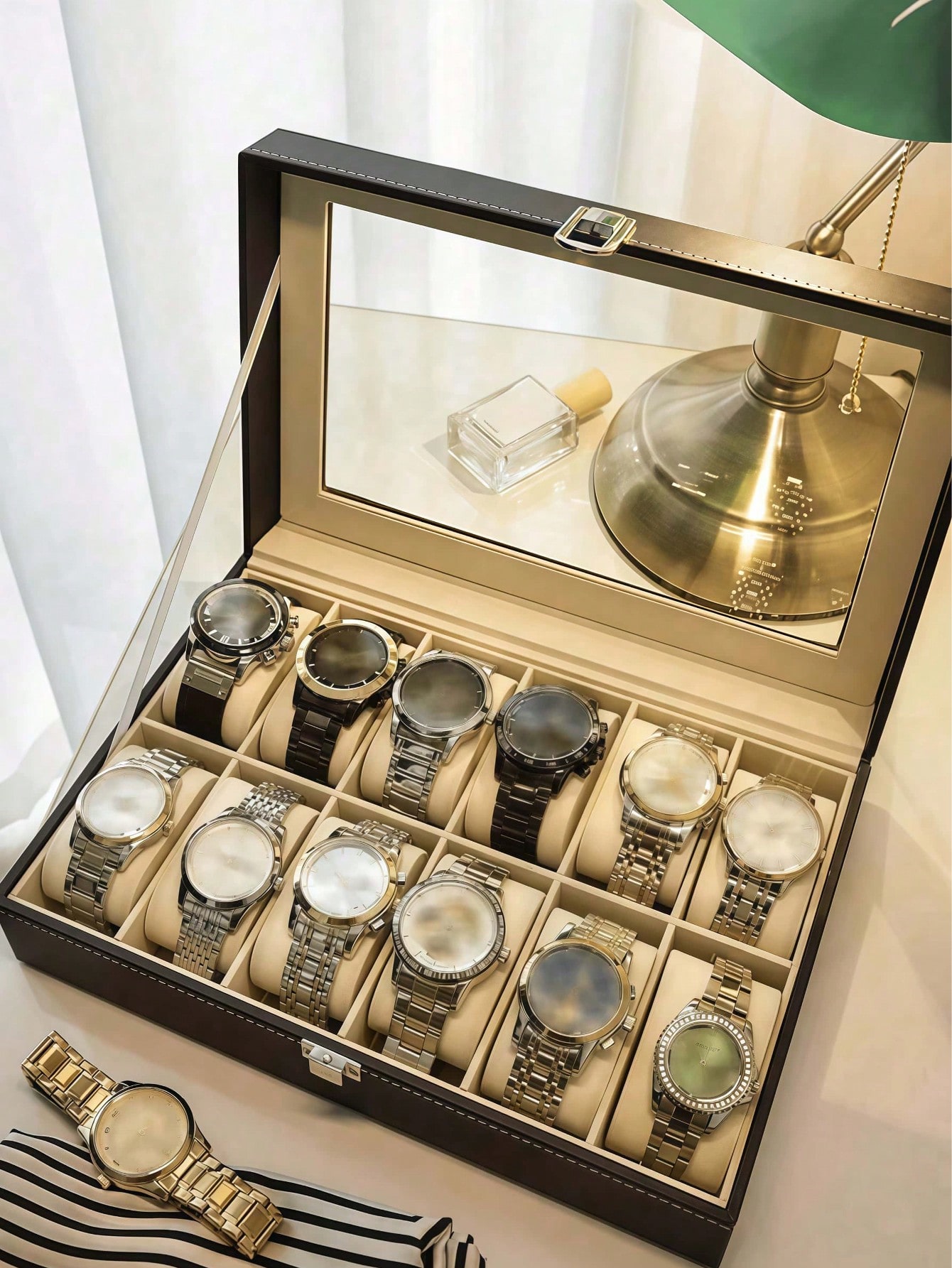Leder-Uhrenbox mit Schloss, Gr – Jewelry Watches For Men Bewertung und Preis