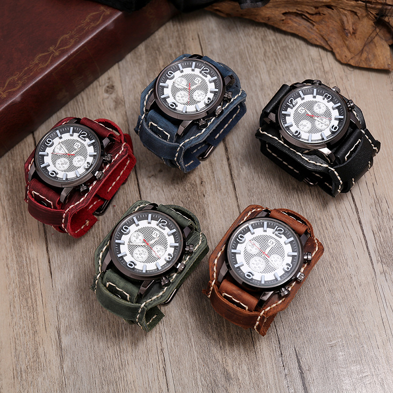 Punk Vintage Echt leder Armban – Jewelry Watches Vintage Bewertung und Preis
