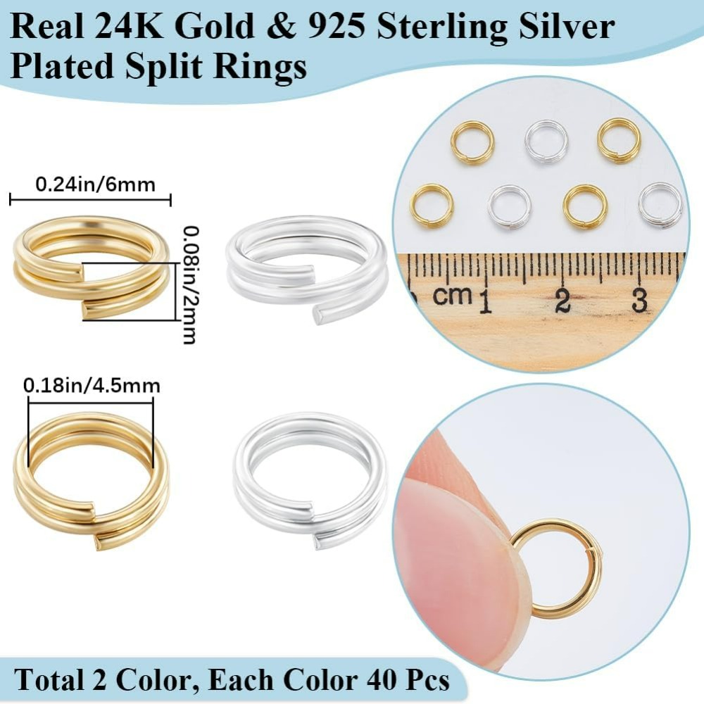 1 Box 80 Stück geteilter Biege – Gold Plated Ring Bewertung und Preis