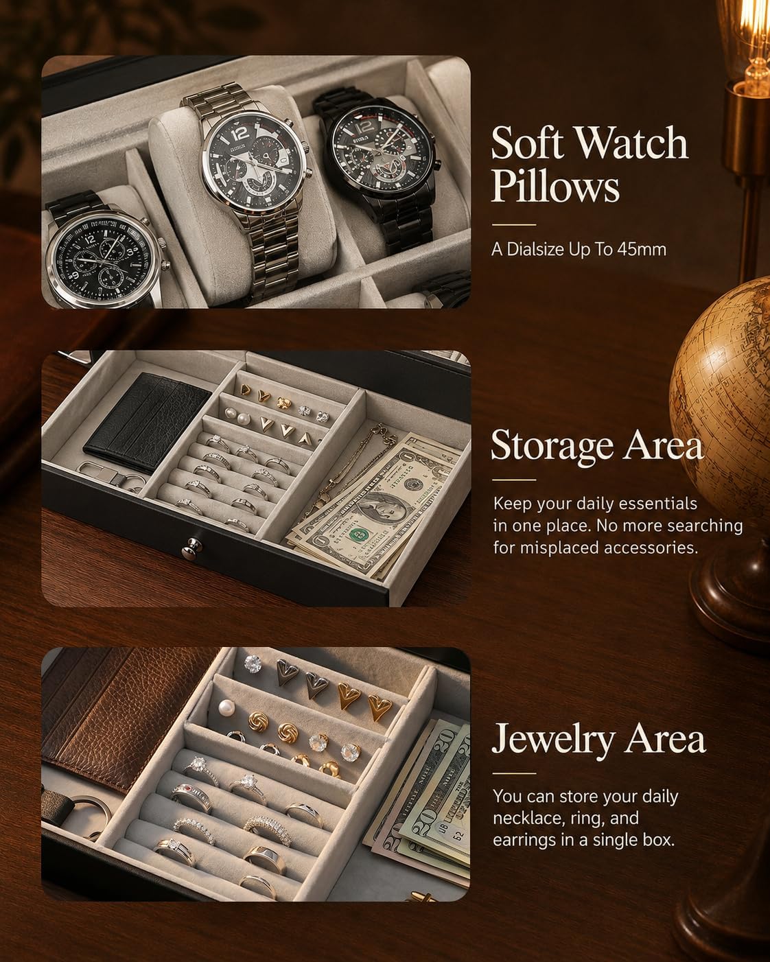 Uhrenbox-Organizer für Herren, – Jewelry Watches For Men Bewertung und Preis