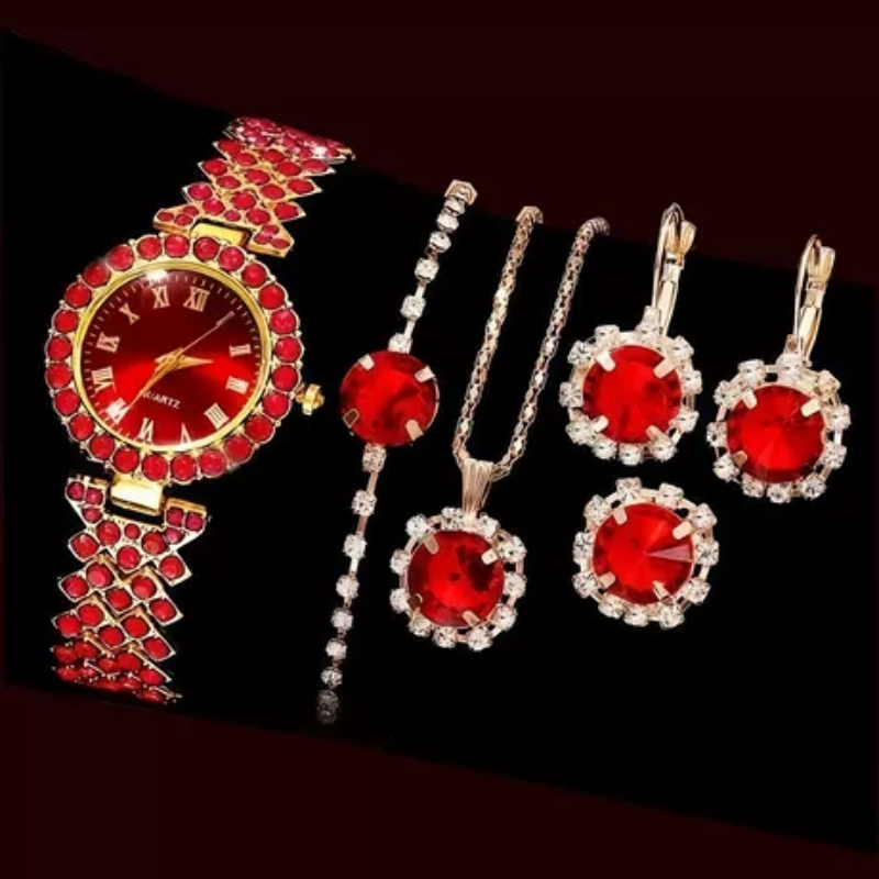 6-teiliges elegantes Damen-Mod – Jewelry Watches For Ladies Bewertung und Preis